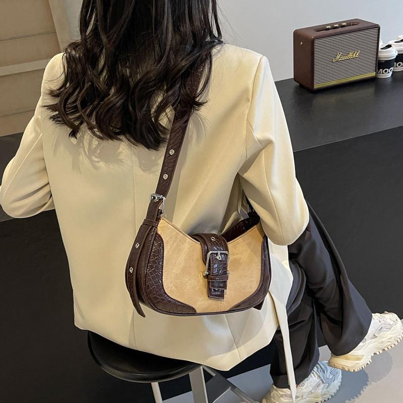 Trendy 2024 New Simple Vintage Underarm Bag Single Shoulder Bag High Quality Texture Crossbody Bag Women