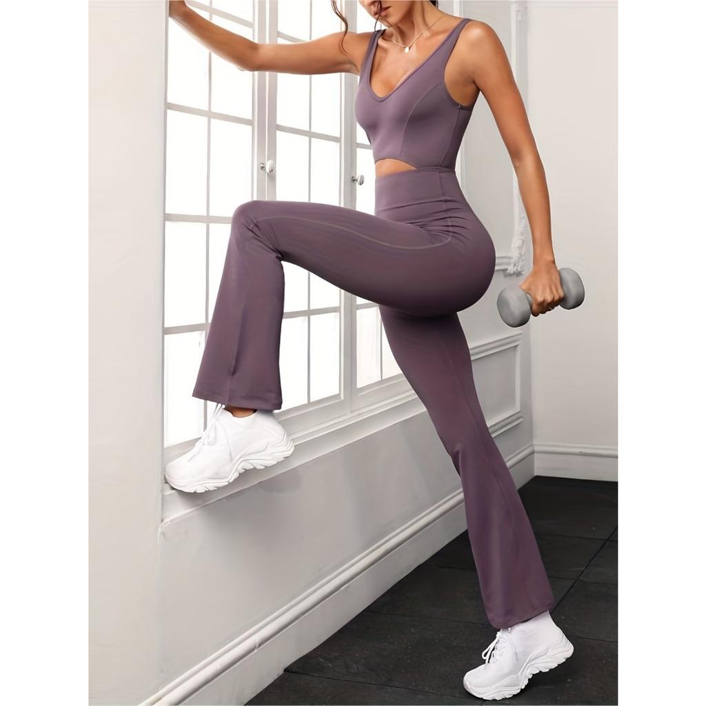 Цельный комбинезон для фитнеса, женский однотонный боди, бесшовный комбинезон с открытой спиной, спортивная одежда для йоги