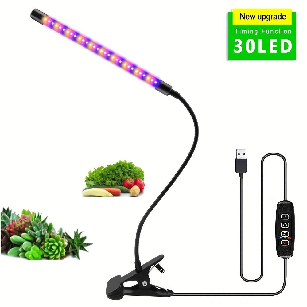 Светодиодная лампа для выращивания растений с регулируемой яркостью, USB, полный спектр, клипса, фитолампа 5 В, лампа для выращивания растений в теплице, рассады цветов в горшках