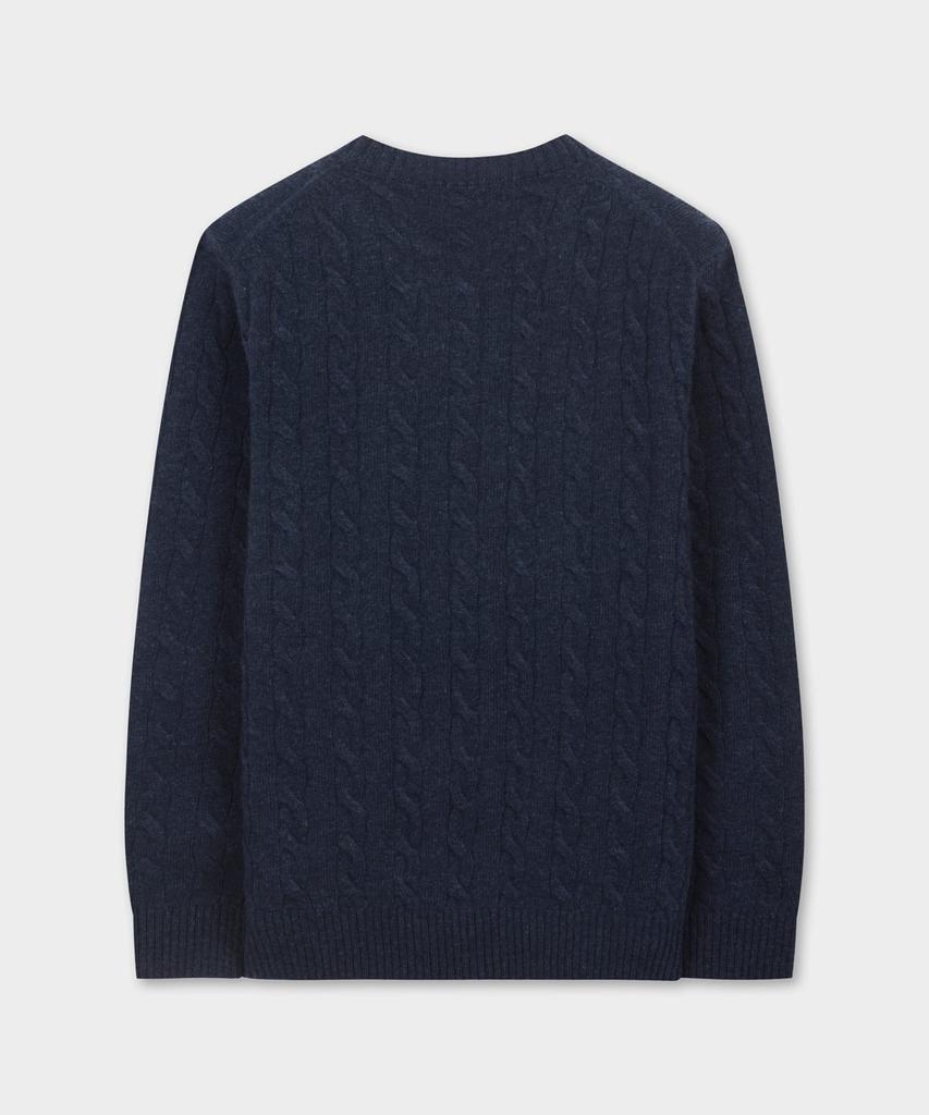 BROOKS BROTHERS Wool Cable Sweater (Navy) (Bbwrmbf401)