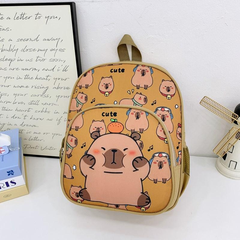 Kindergarten Primary School Students Schoolbag Cute Cute Kapibara Boys And Girls Backpack Large Capacity Children'S Backpack Tide