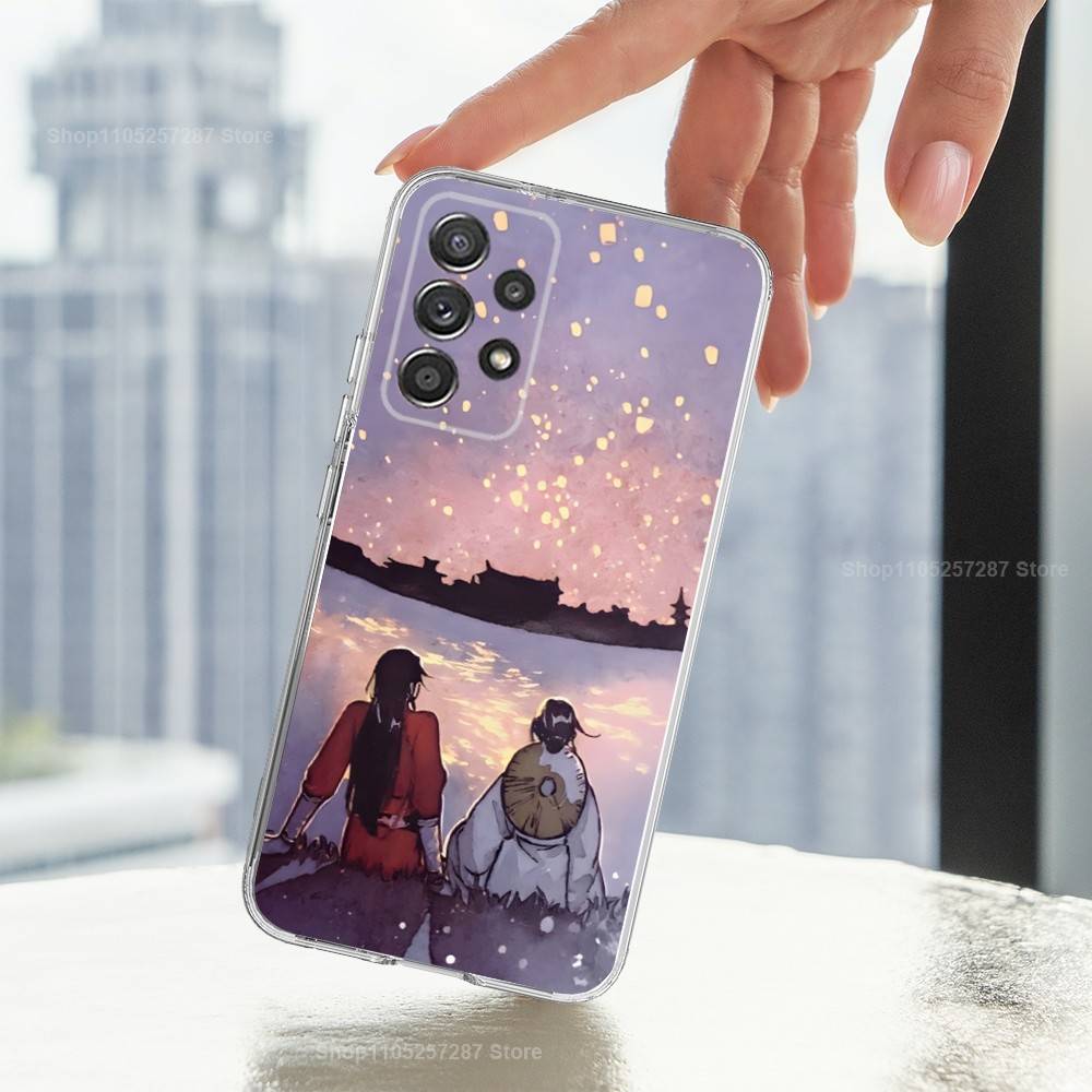 Благословения Небесных Чиновников Для Samsung A51,71,30,S10,9,20,Ultra,FE,Lite, S23,21,22,Plus, Прозрачный, Силиконовый Чехол для Телефона