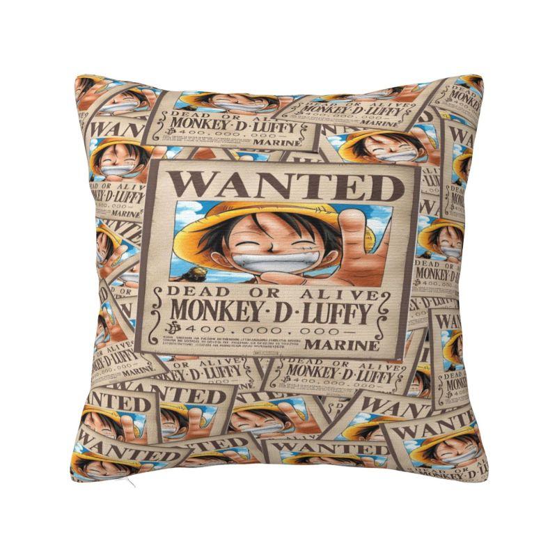 Подушка декоративная с принтом One Piece Луффи, чехол для подушки, пиратский череп, манга, чехлы для подушек на диван, квадратные наволочки