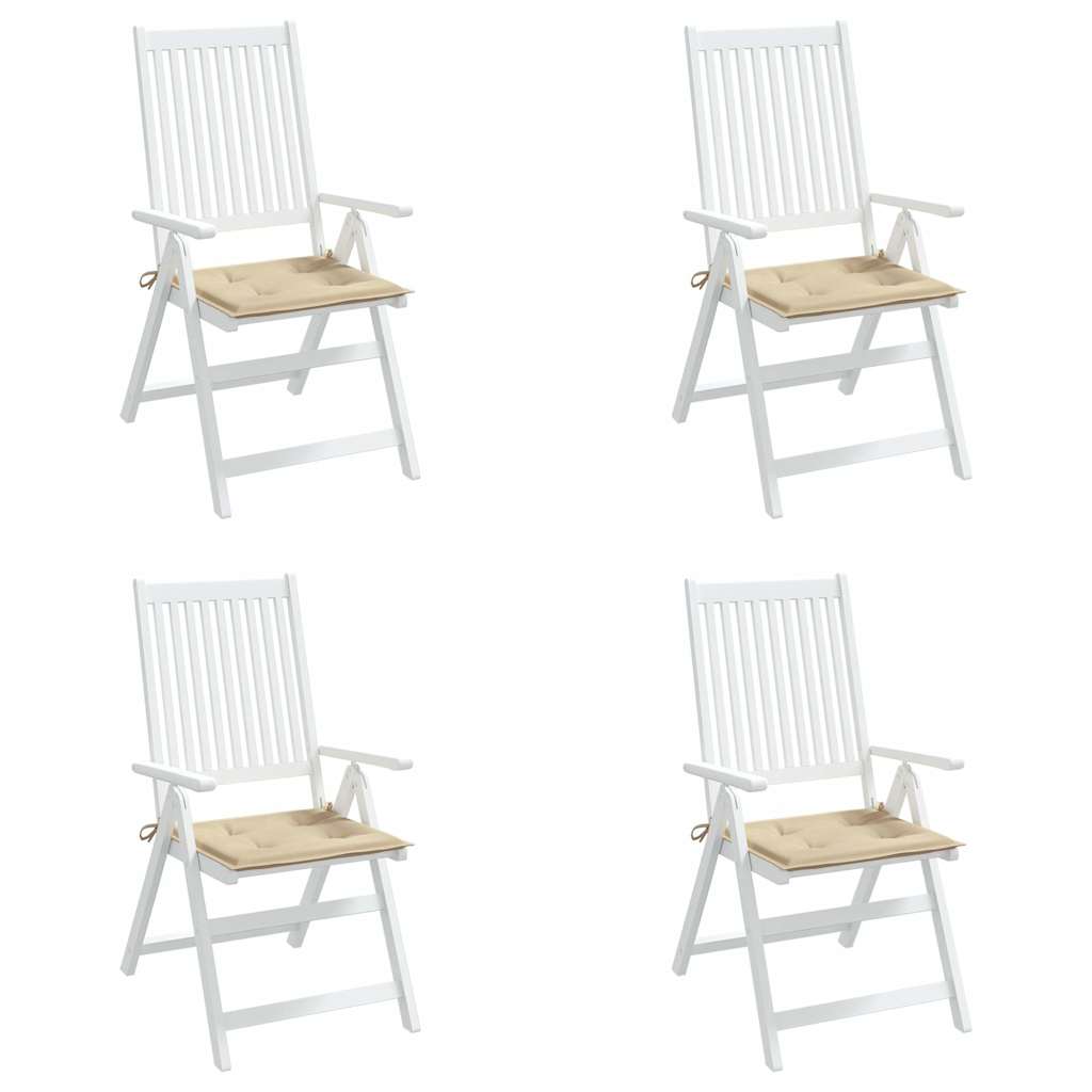 Garden Chair Cushions 4 pcs. Beige 40x40x4 cm Oxford Fabric