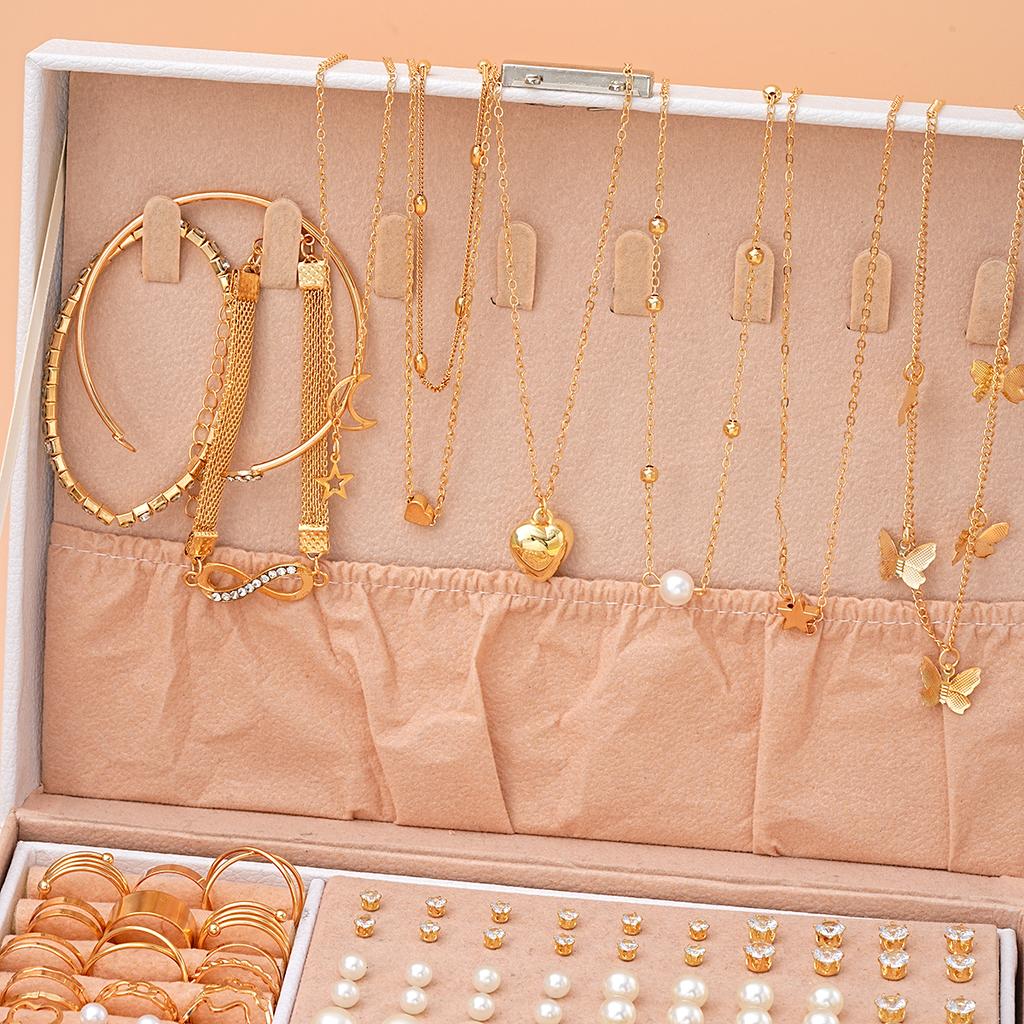 73 Pcs/Set Fashion Wide Face Earrings Necklaces Bracelets Ankles Rings Fashion Combinations Jewelry Sets For Women's Gifts NoBox