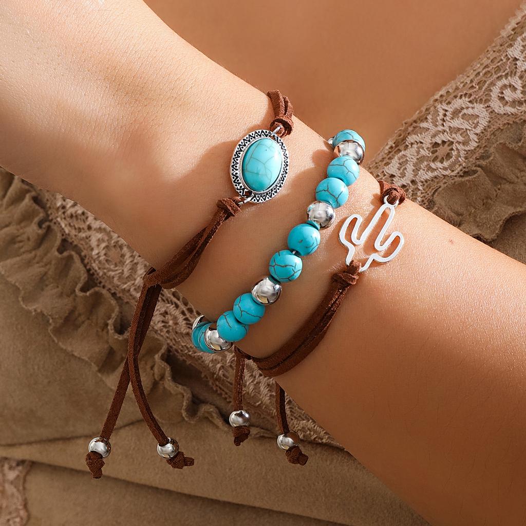 Ingemark 3Pcs/Set Vintage Resilient Beads Bracelet for Women Trend Creative Korean Velvet Adjustable Rope Chain 2026 New Jewelry