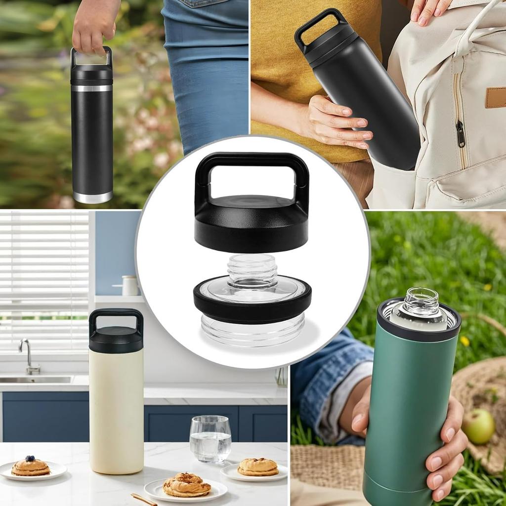 Replacement for Lid Chug Cap Rambler Bottle, Screw Top Lid Replacement Fits for 18oz/ 26oz/ 36oz/ 64oz Cap Cover Water Bottle Parts Accessorie