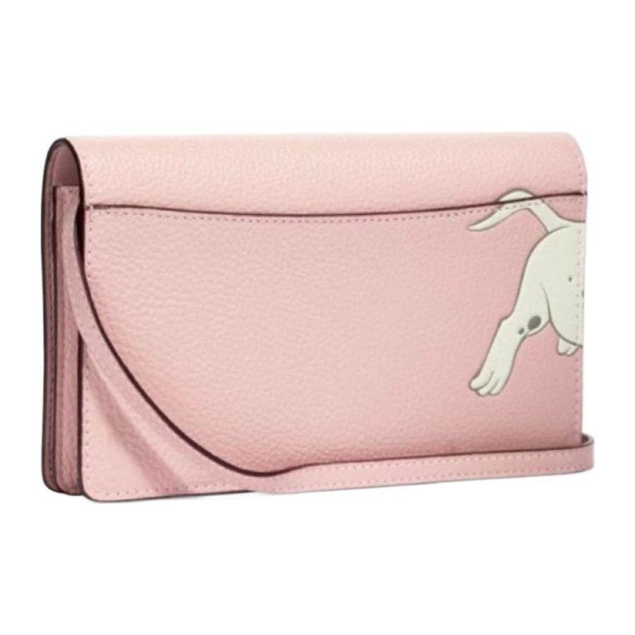 Coach X Disney Foldover 20 Сумка на плечо с принтом «101 далматинец» из фактурной кожи Женская сумка на плечо Розовый 91189-IMAOM