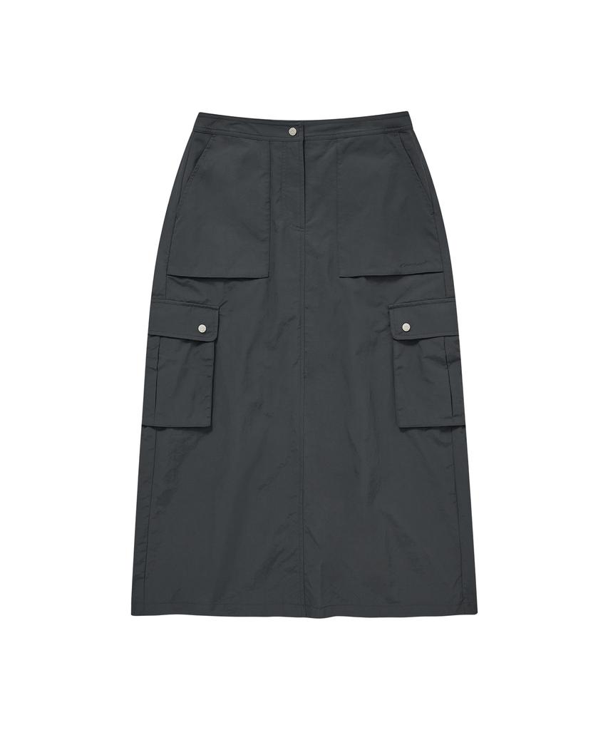 Covernat Woman Cargo Long Skirt Charcoal
