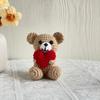 New Handmade Knitted Positive Energy Bear Doll With Card Home Room Decoration Funny Crochet Heart Bear Ornament Christmas Gifts