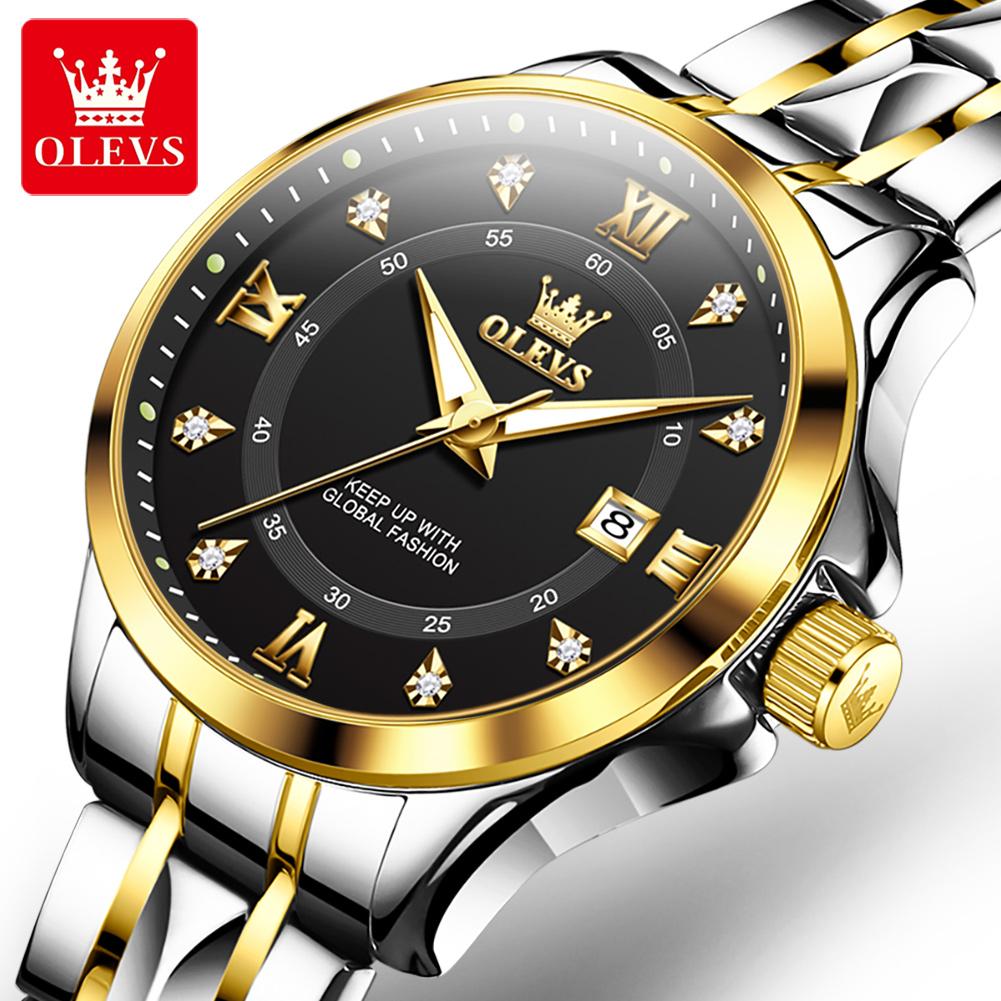 OLEVS Brand Watch Fashion Casual Steel Strip Double Calendar Quartz Watch Waterproof Men's Watch 2906