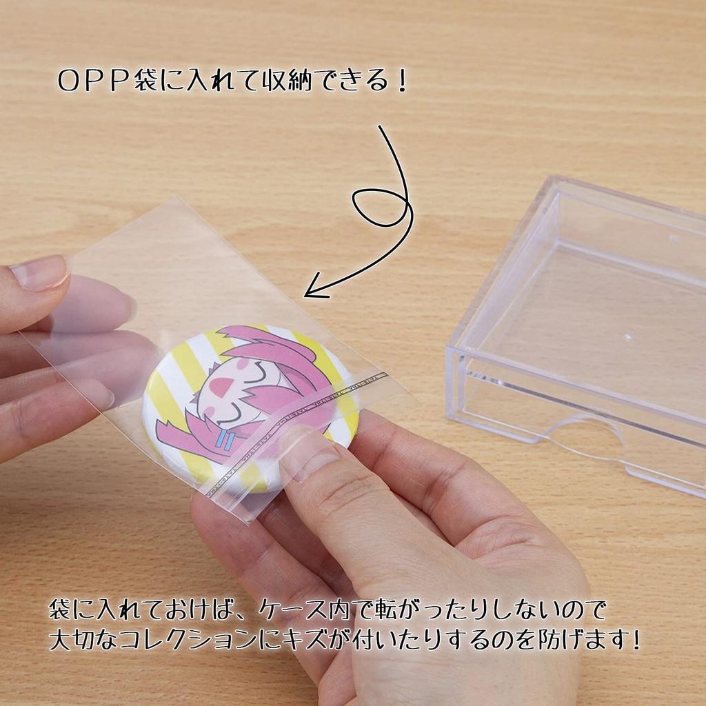 Inomata Chemical (Inomata-k) Badge Display Case, 10-Piece Set, Made in Japan, 3850 Clear, 8.1 x 3.1 x 7.8cm (H), Fits Badges up to 57mm Diameter