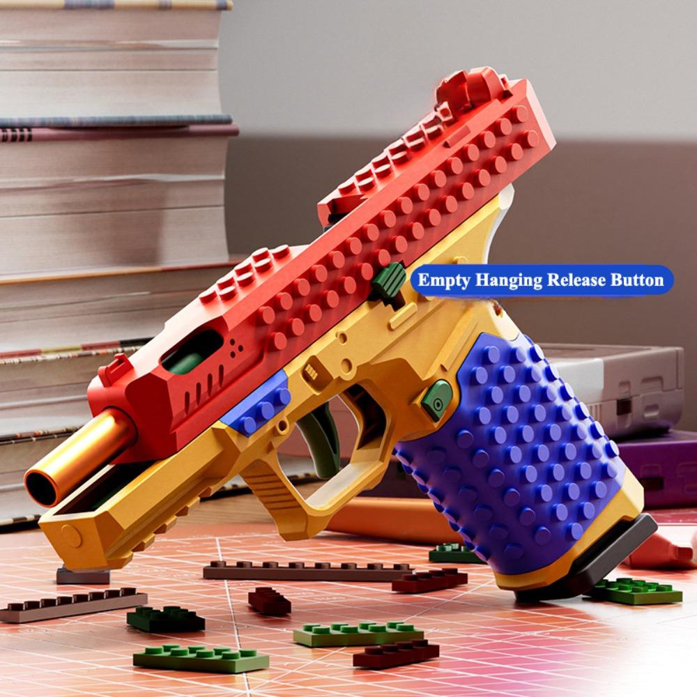 SIG17 Подвесной игрушечный пистолет Непрерывная стрельба Строительный блок Пистолет Бросание гильз Airsoft Blowback Игрушка Для стрельбы на открытом воздухе для детей