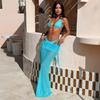 Three Pieces Hollow Out Swimsuit With Cover Up Sexy Swimwear Women Bikini Female Swimming Suit Long Skirt Bodysuit Beachwear