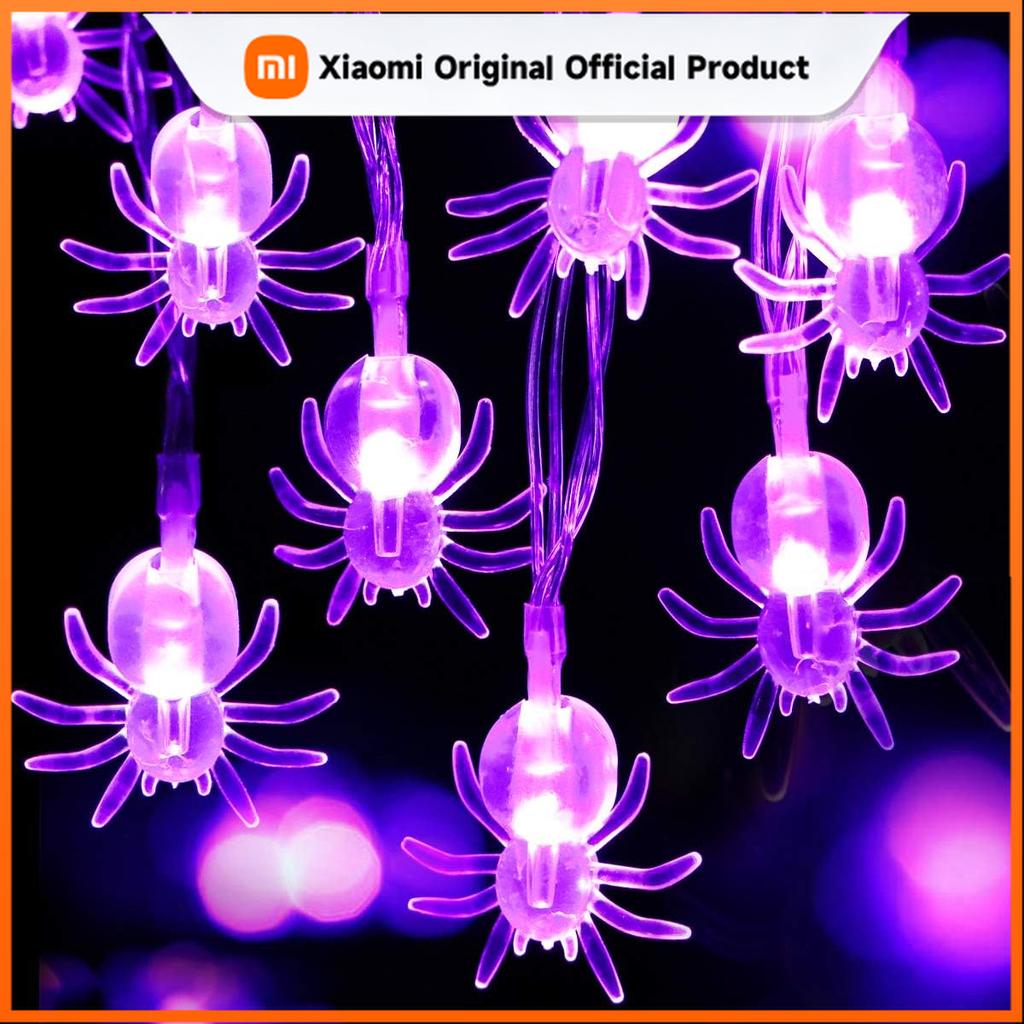 Xiaomi 1 шт. Прозраный Паук 20 светодиодных гирлянд на батарейках Наружное подвесное освещение Для дома с привидениями Окно Хэллоуин Декор