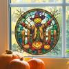 Halloween Round Pumpkin Scarecrow Glass Window Decoration Window Stickers