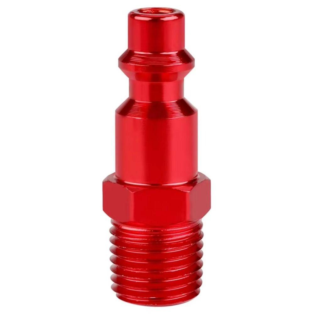1/4 Inch NPT Thread Air Coupler Plug Kit Red Coating Universal Fitting Air Compressor Accessories Aluminium Lightweight