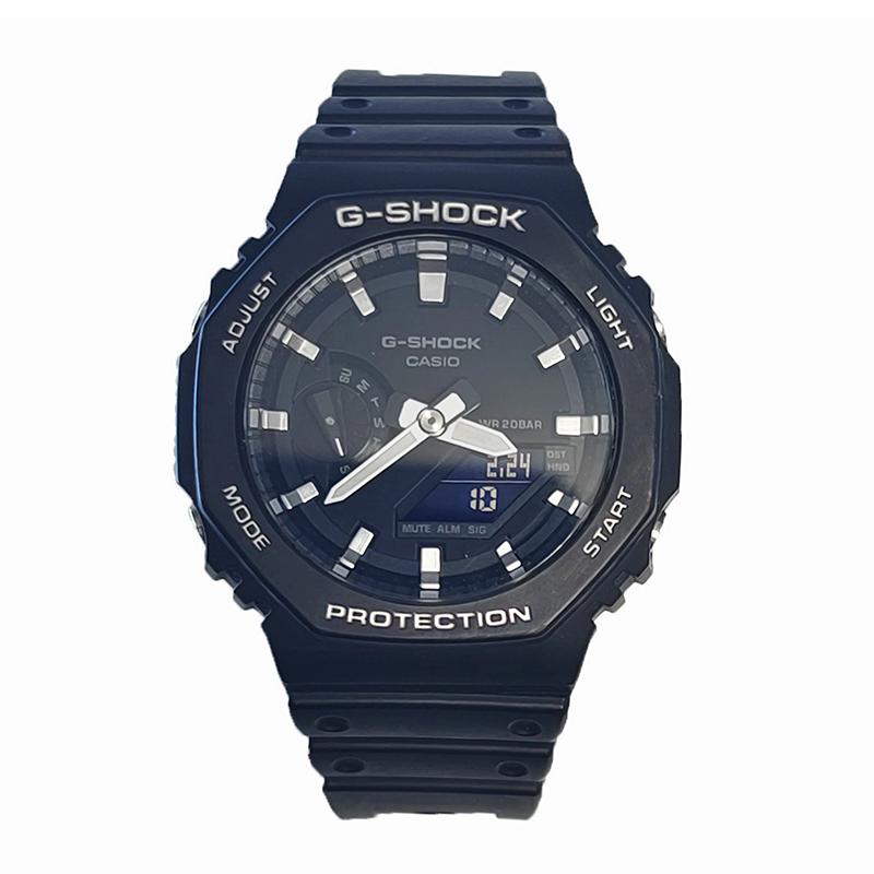 Casio Мужские часы с ЖК-дисплеем и аналоговым двойным дисплеем Серия Black GA-2100-1A1(Watch3--)
