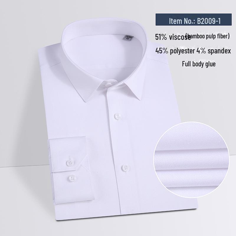 Мужская рубашка больших размеров с длинным рукавом из бамбукового волокна — дышащая и драпированная, для весны и осени