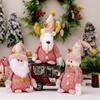 Cute Santa Claus Doll Decor Pink Merry Christmas Decorations  Home Xmas Decor