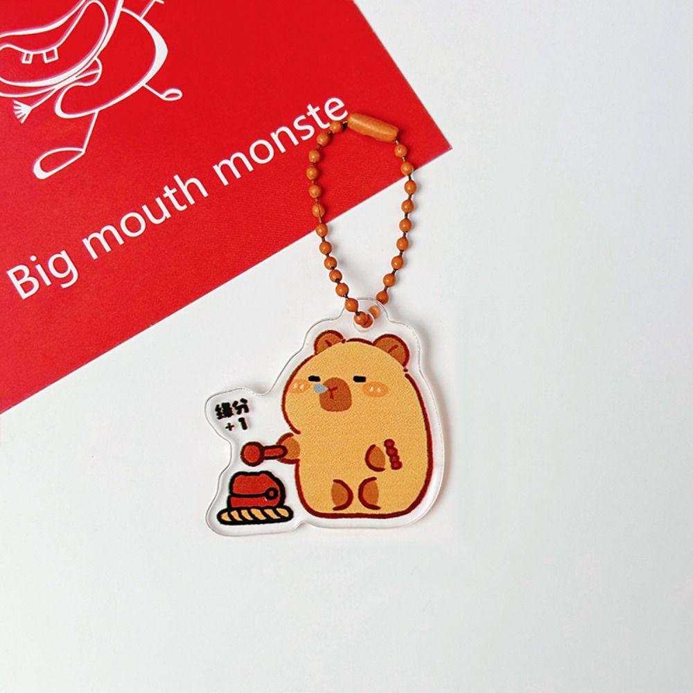 Creative Capybara Bag Hanging Acrylic Capibara Pendant Fashion Capybara Keychain Kids