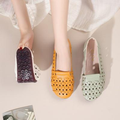 Лето 2025 новая дышащая полая женская обувь Дуду мягкая подошва мягкая поверхность тканый материал удобная плоская подошва одинарная обувь