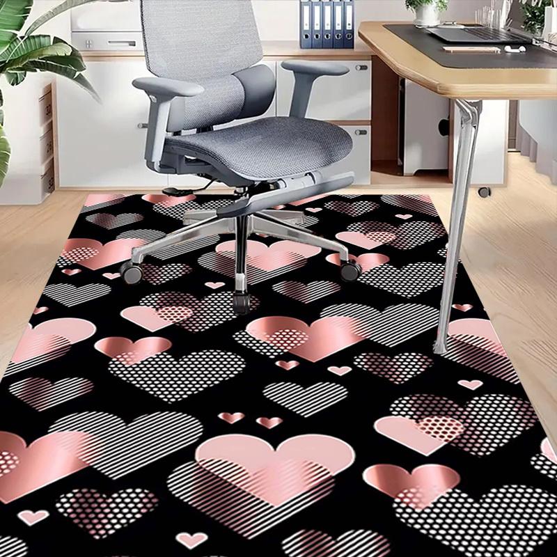 1PC Heart Pattern Non-Slip Floor Carpet Compatible for Office&Living Room&Bedroom&Dining room - Flat- Soft & Pattern, Vibrant Colors-W275