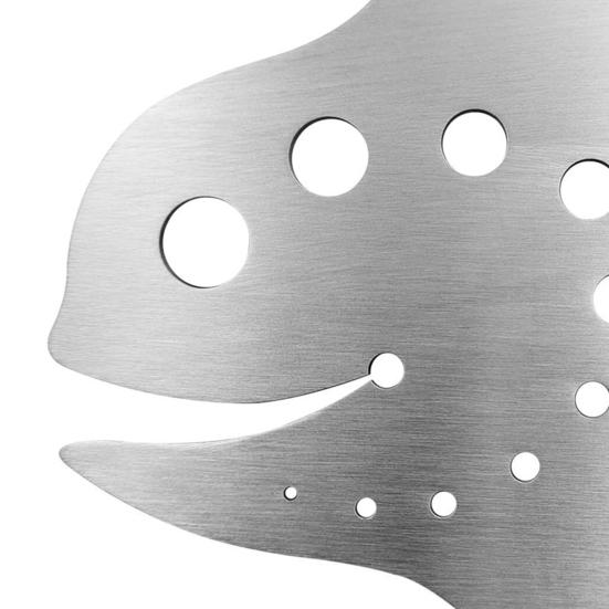 Инструмент для чистки листьев из нержавеющей стали, 11 отверстий, в форме рыбы, кухонный гаджет для листовой капусты, мангольда, тимьяна, кинзы, свеклы