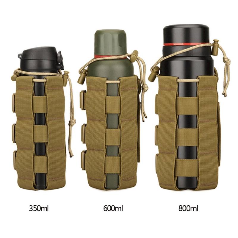 Тактическая сумка-подсумок Molle для бутылки с водой Военная для активного отдыха Путешествий Пешего туризма Держатель для бутылки с водой на шнурке Переноска для чайника 0,3 л - 0,8 л Практичное использование