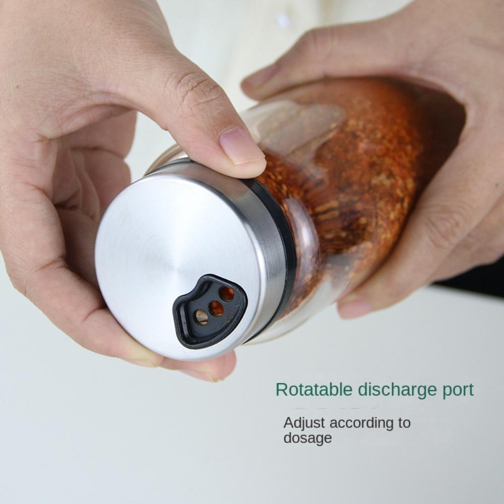 Bottle Glass Seasoning Can Solid Condiment Seal Jar Pepper Spice Shaker Salt Sesame Storage Tank