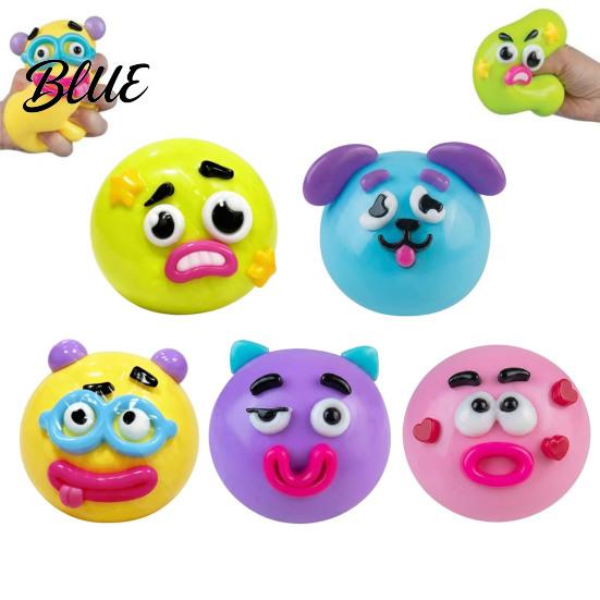 Anti-stress Toy 1/2/5Pcs Dog Face Squeeze Toy Moldable Slow Rise Cartoon Expression Stress Anxiety Relief Ball Relaxing Relieving Fidget for