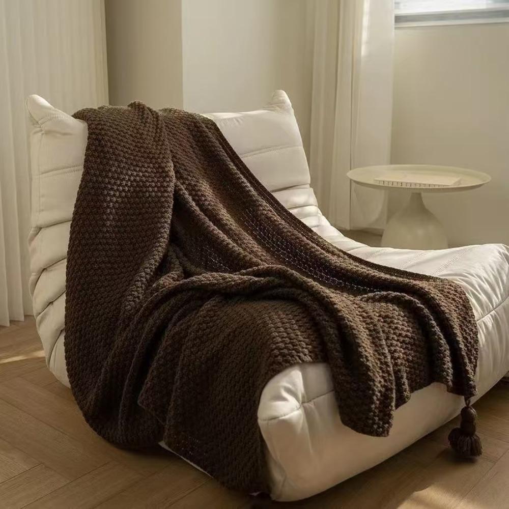 Handmade Nap Blanket with Tassel Throw Blanket Fashion Sofa Blanket  Bed