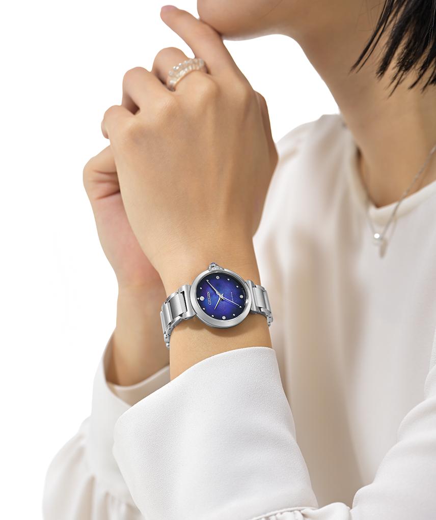 Citizen Женские часы L Eco-Drive Sapphire из нержавеющей стали EM1060-87L