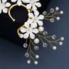 Fairy Butterfly Elf Ear Cuff Chic Rhinestone Ear Clips Vintage Pearl Flower Ear Cuffs  Wedding