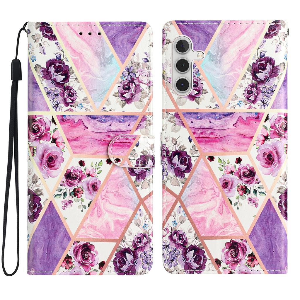 Для Samsung Galaxy S25 FE Чехол-кошелек из ПУ кожи с печатным рисунком, подставка, чехол для телефона с ремешком