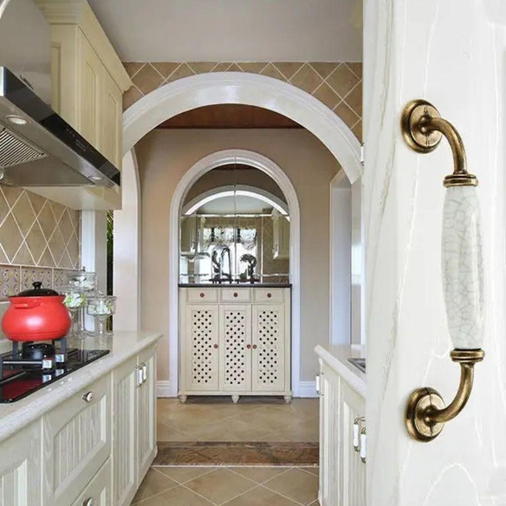 White Ceramic Cabinet Handles Zinc Zinc Zinc Alloy Wardrobe Door Handle Drawer Knobs  Cabinet Door