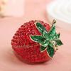 Красная клубничная шкатулка для безделушек, мини-держатель для украшений, декоративный металлический футляр