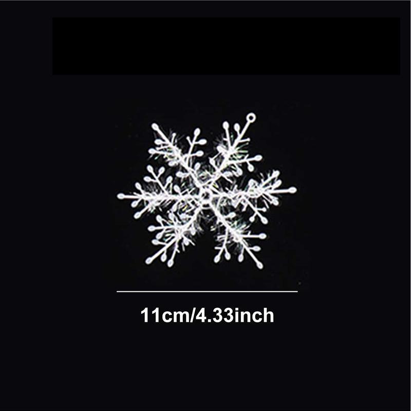 5 упаковок пластиковых матовых снежинок, украшение для рождественской елки, рождественское украшение, снежинки, принадлежности для праздничной вечеринки