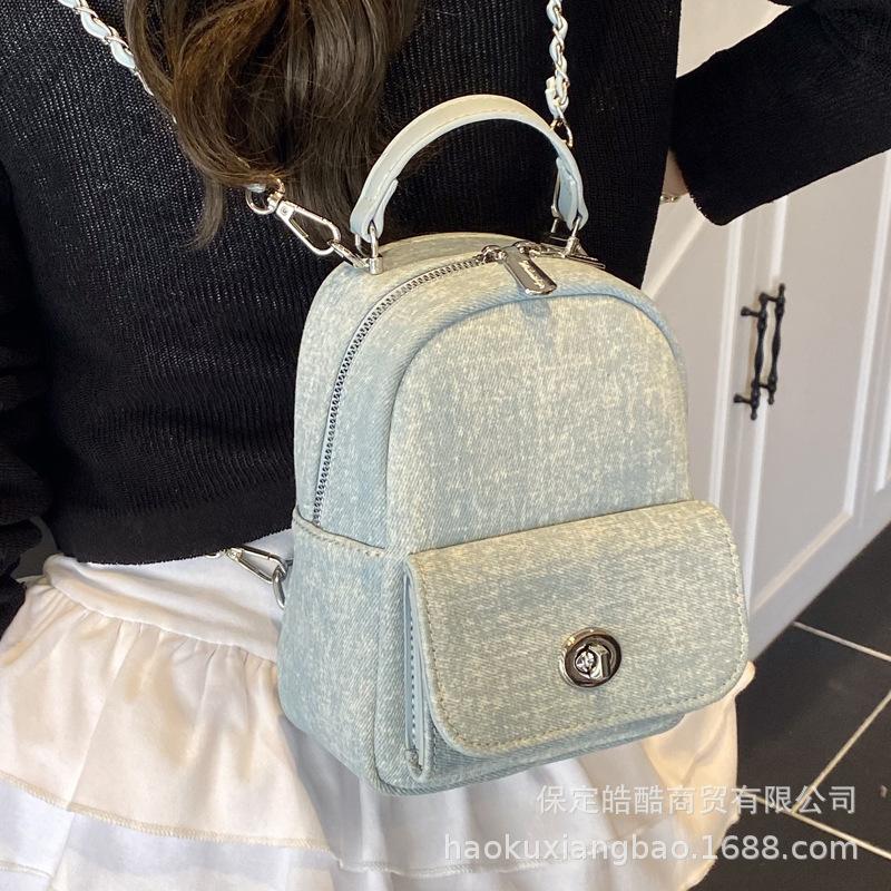 Цепочный рюкзак женский модный нишевый дизайн чувство повседневный корейская версия ins студенческий школьный рюкзак высокая ценность дорожный рюкзак