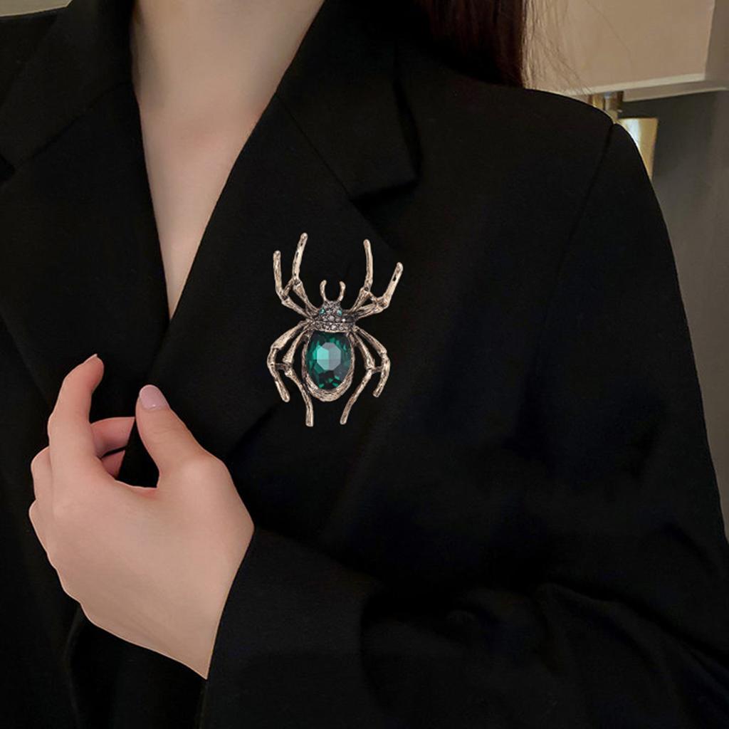 Ретро брошь-паук для женщин - эффектная булавка с искусственными кристаллами и стразами в виде насекомых, аксессуары для костюмов на Хэллоуин, ювелирный подарок