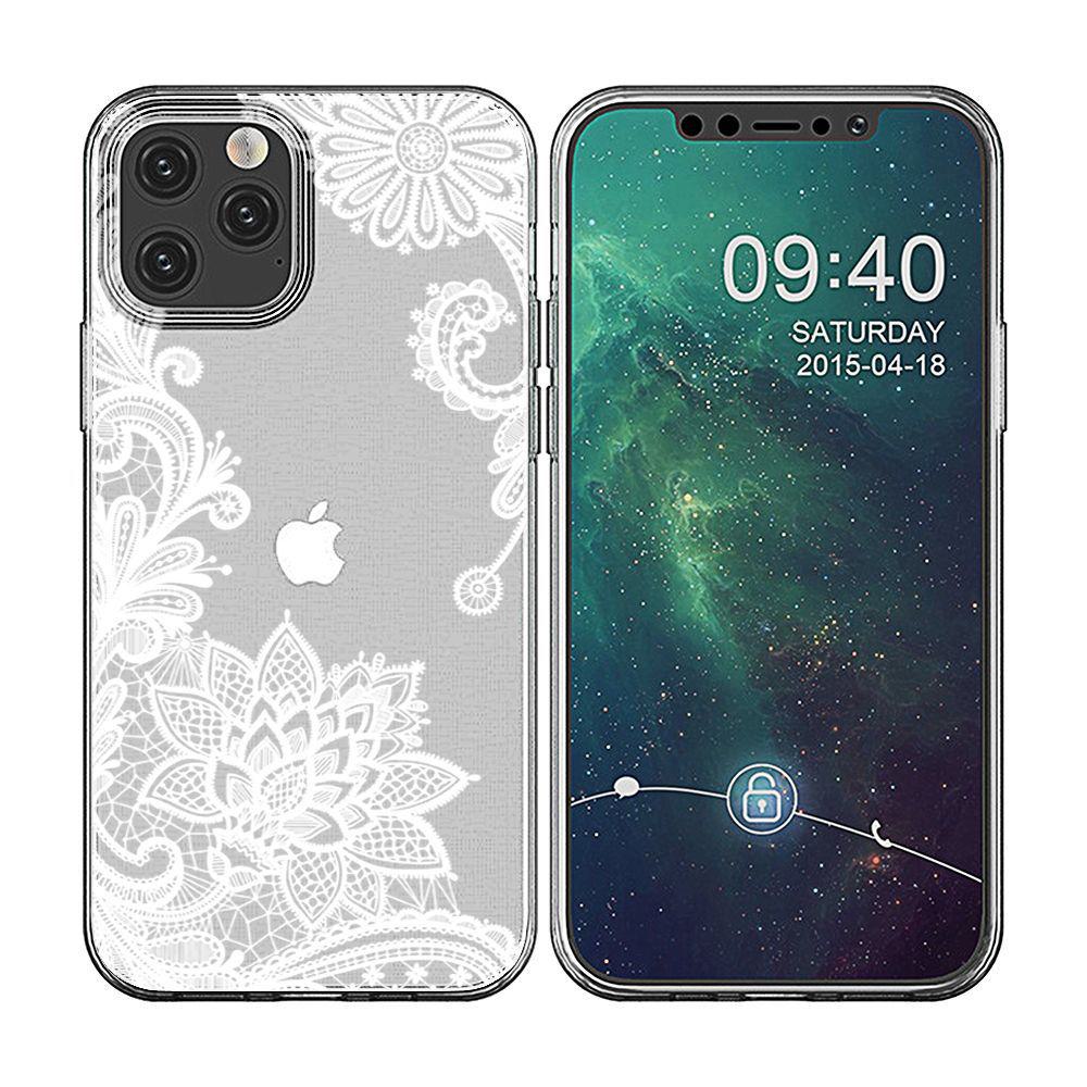 Чехол для мобильного телефона Apple 15 из прозрачного ТПУ 14PRO MAX с кружевным тиснением Soft Shell