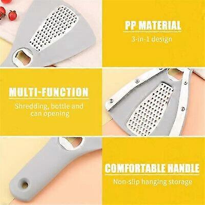 3-in-1 Multifunctional Kitchen Tool - Can Opener, Bottle Opener, and Carrot Grater - Portable for Home, Outdoor, and Car Use