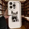 Серый Кот Показывает Средний Палец Мягкий ТПУ Чехол для Телефона для iPhone 17 16 15 14 13 12 11 Pro Max Plus Ударопрочный Противоскользящий Чехол