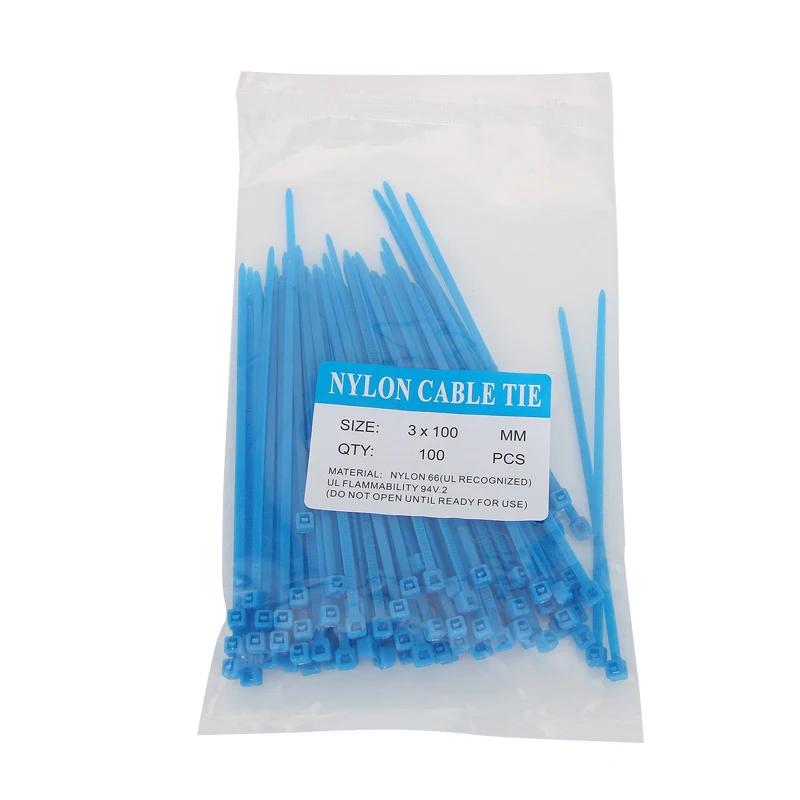 100-600Pcs Color 3x100mm Nylon Black Self-Locking Cable Ties Color Plastic Zip Ties Cable Ties Cable Organizer Wire Strap