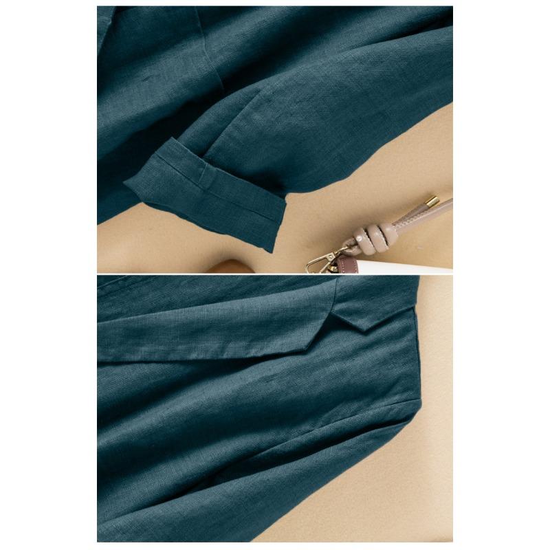 Women S Casual Long Sleeve Short Blazer Ladies Cotton Linen Jacket