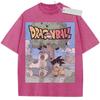 Vintage Washed Dragon Ball Goku TShirt Anime Cartoon Graphic Loose Fit Tee for Casual Streetwear Daily Campus Wear