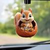 Car Pendant Squirrel Hanging Ornament with Lanyard Easy To Hang Realistic Shape Adorable Animal Pendant Xmas Tree Decoration