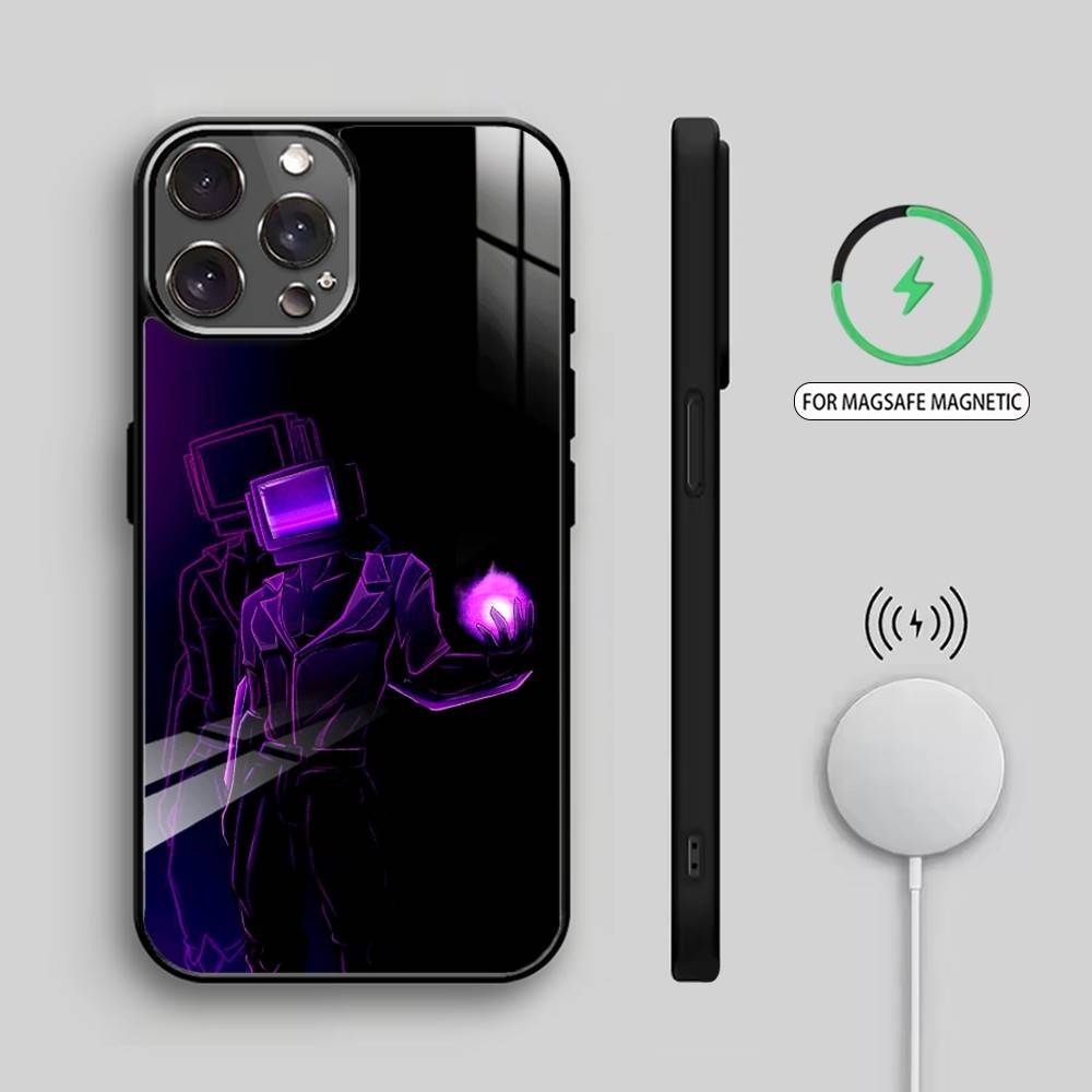 S-Skibidi Toilet T-TV M-Man Phone Case For iPhone17,16,15,14,13,12,11 Plus,Pro Max Magnetic For Magsafe Wireless Charging