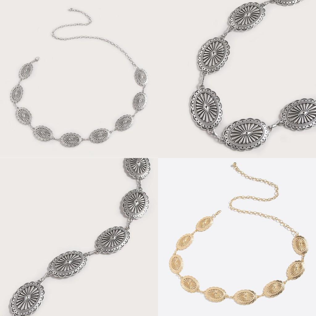 Decoration Hollow Metal Waist Chain With Carved Details Women Accessory Fashion