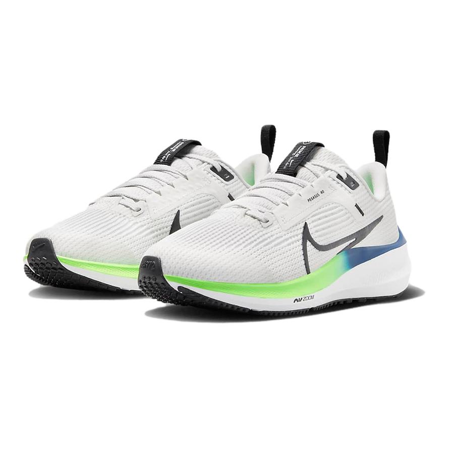 Nike Детские кроссовки Air Zoom Pegasus 40 GS Platinum Tint Green Strike Белый Черный DX2498-006